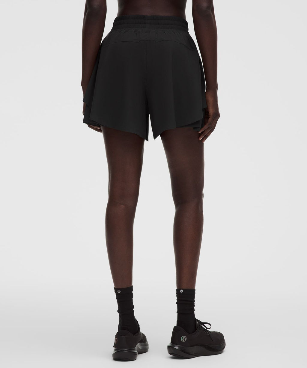 Shake It Out High-Rise Running Short 4" Black