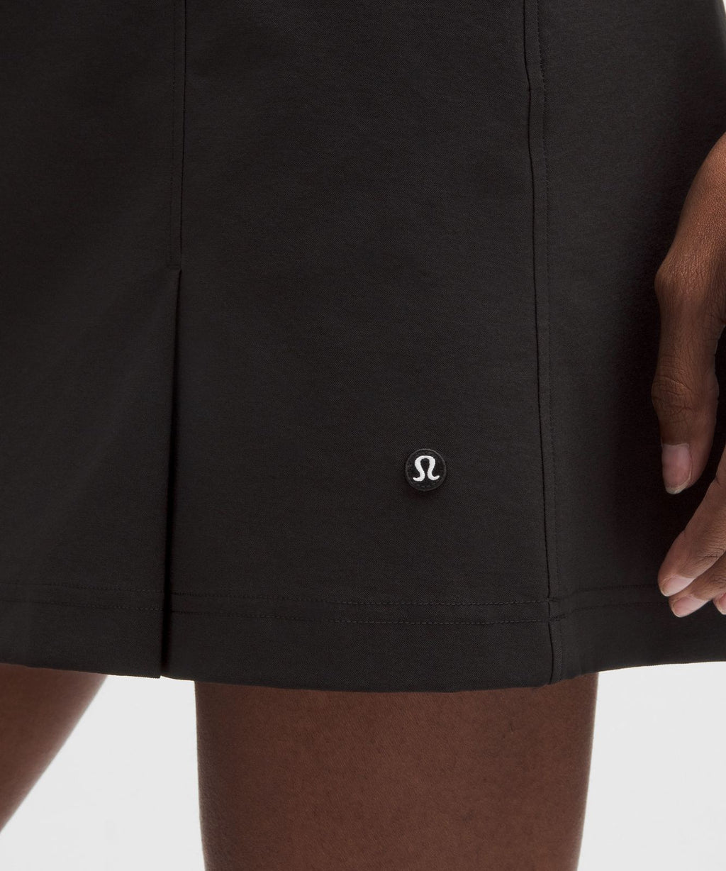 Stretch Twill Front Pleat Golf Skirt *Embroidered Logo Black