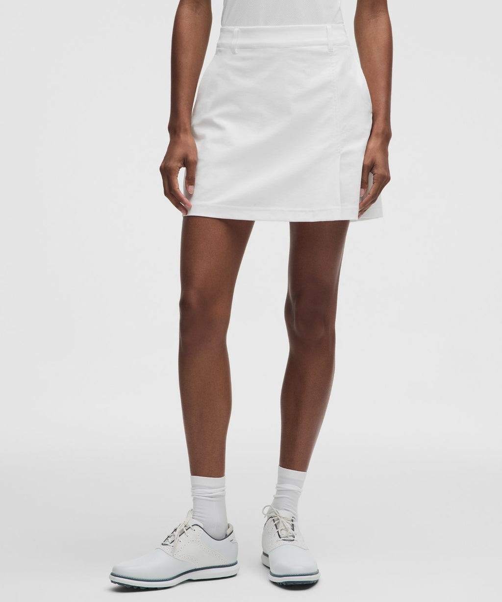 Stretch Twill Front Pleat Golf Skirt *Embroidered Logo White