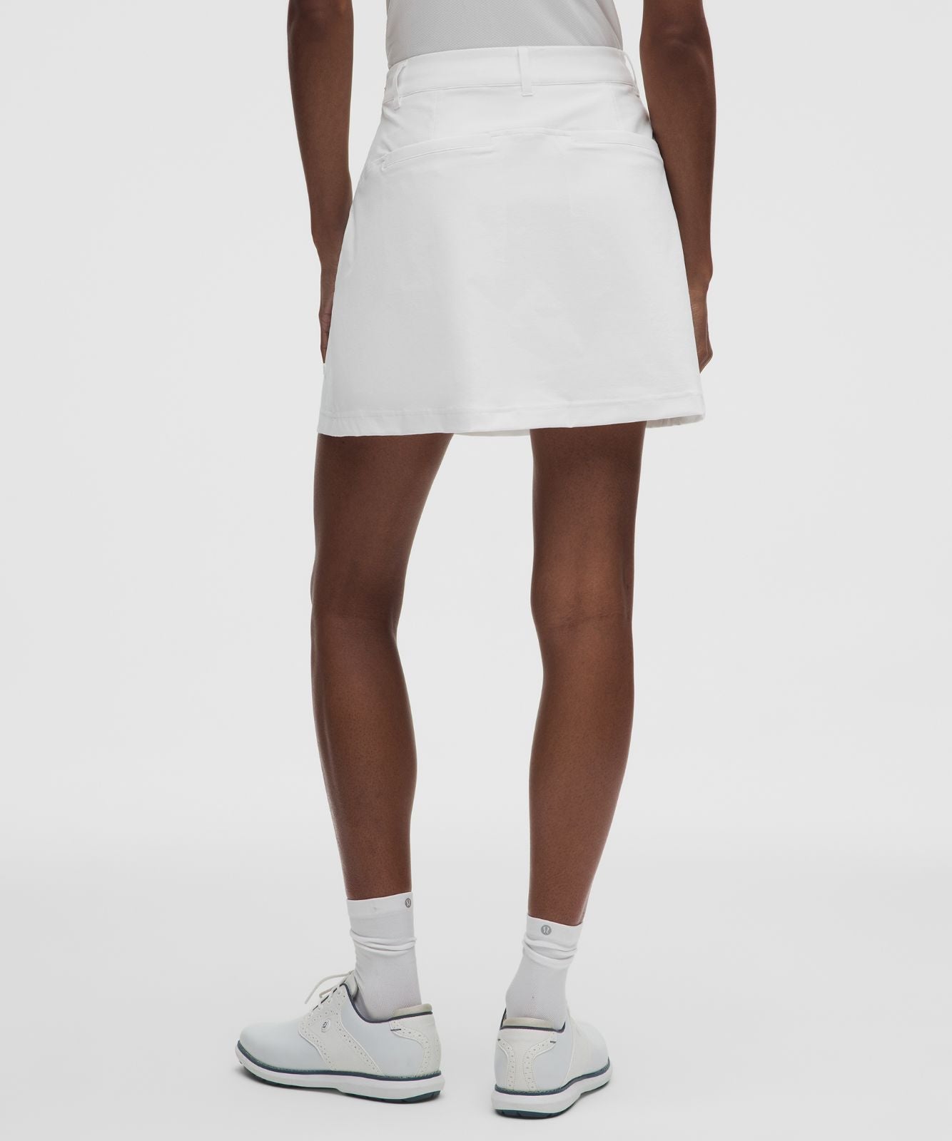 Stretch Twill Front Pleat Golf Skirt *Embroidered Logo White