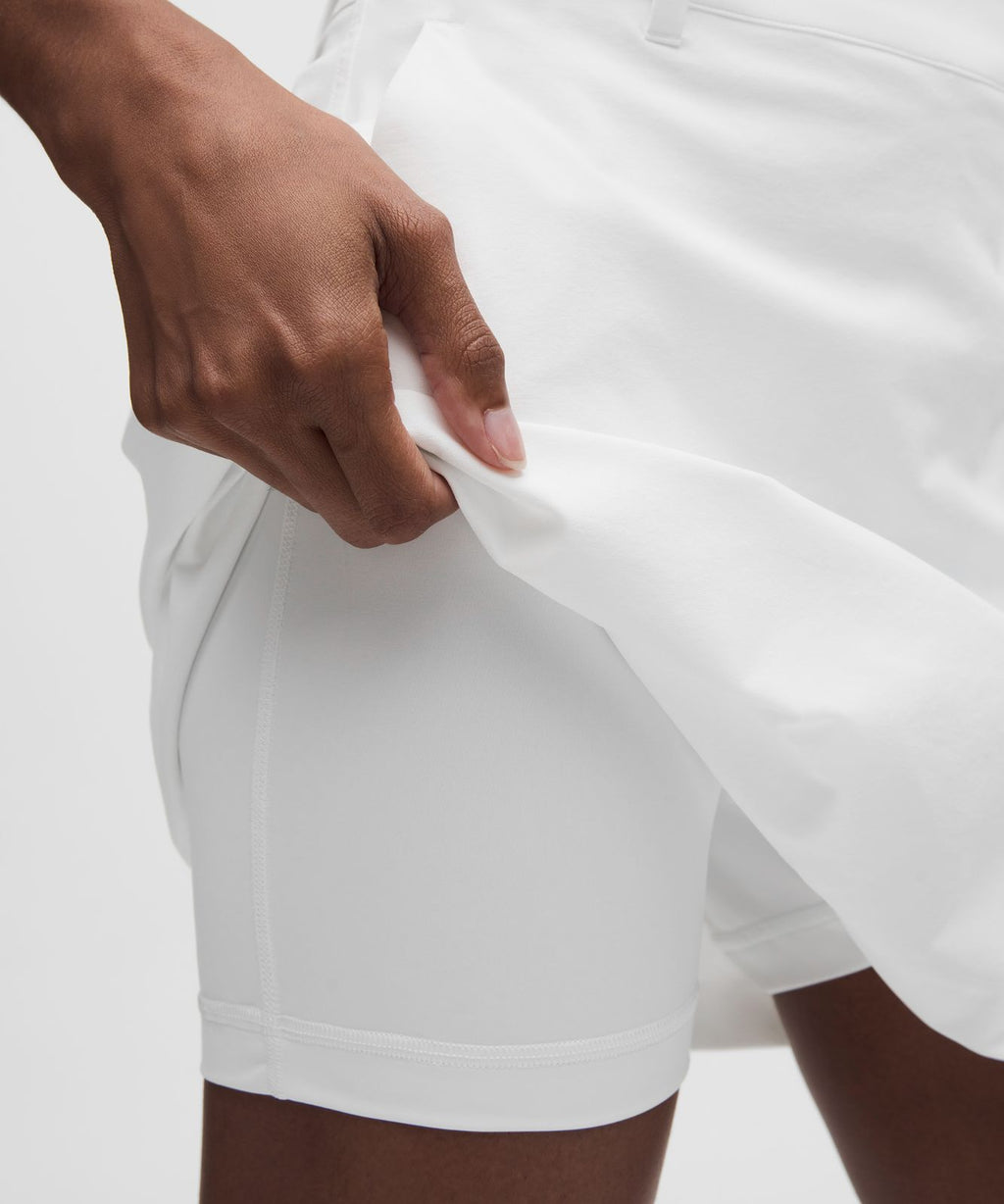 Stretch Twill Front Pleat Golf Skirt *Embroidered Logo White