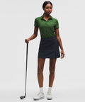 Stretch Twill Front Pleat Golf Skirt *Embroidered Logo True Navy