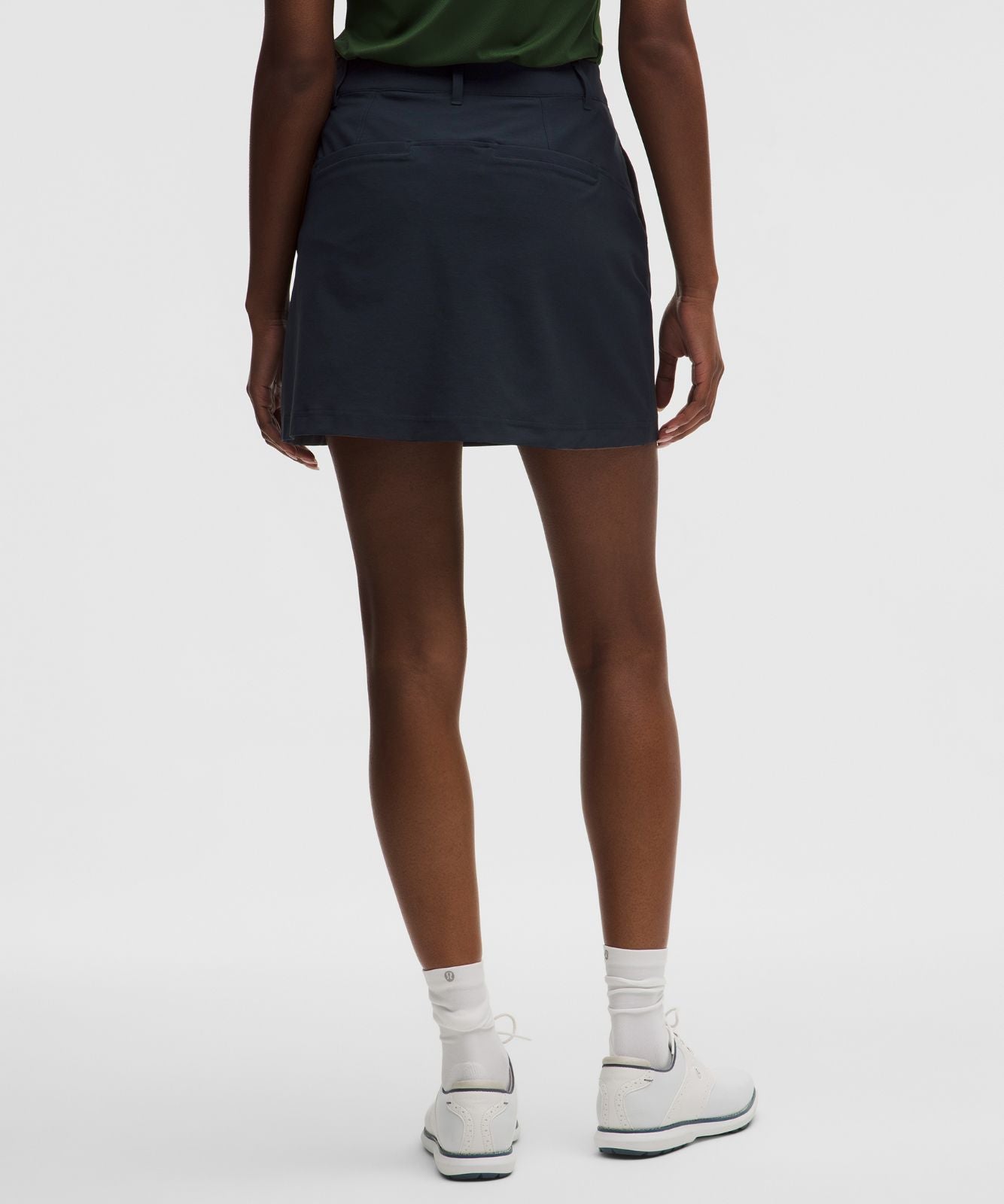 Stretch Twill Front Pleat Golf Skirt *Embroidered Logo True Navy