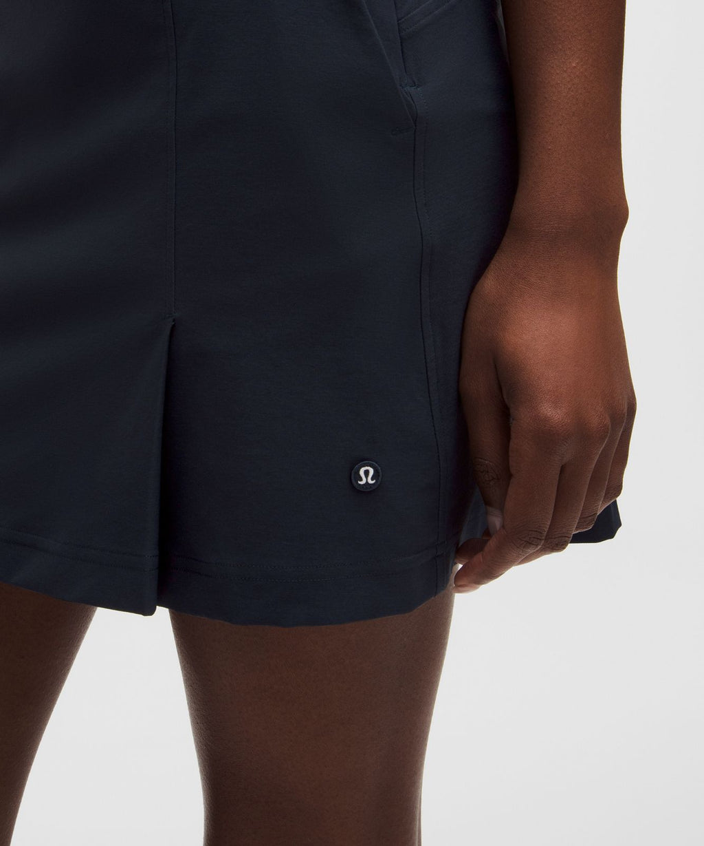 Stretch Twill Front Pleat Golf Skirt *Embroidered Logo True Navy