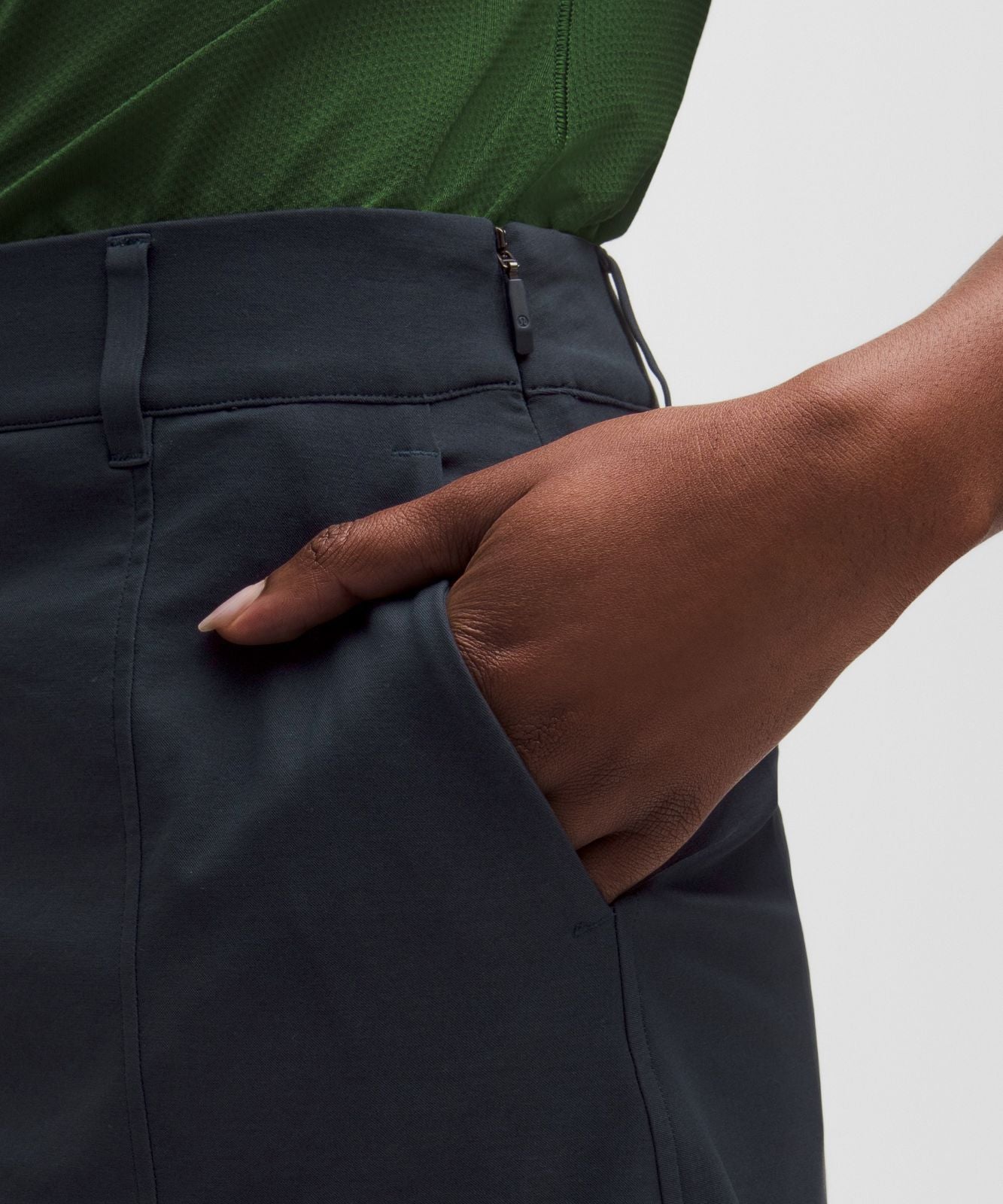 Stretch Twill Front Pleat Golf Skirt *Embroidered Logo True Navy