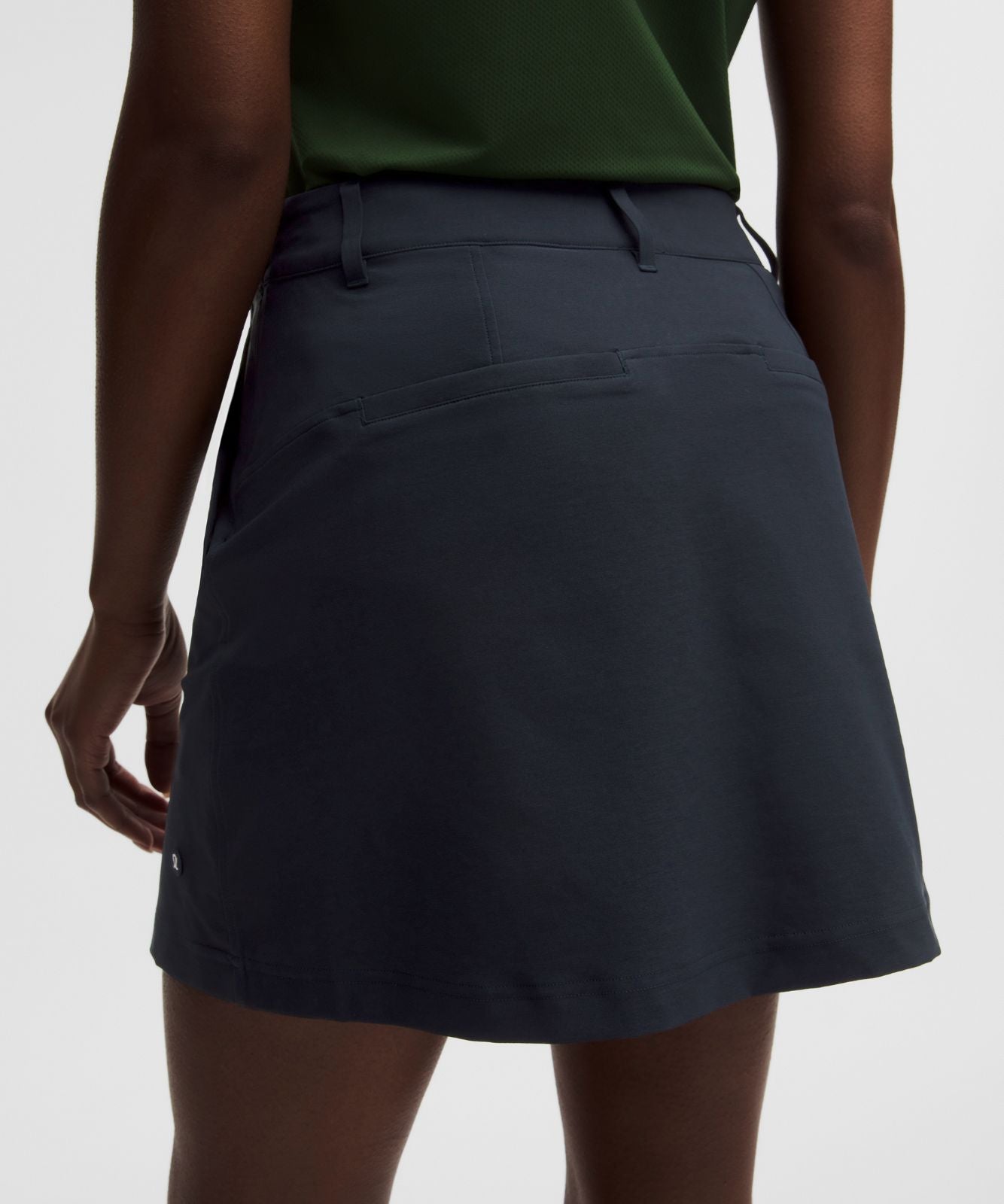 Stretch Twill Front Pleat Golf Skirt *Embroidered Logo True Navy