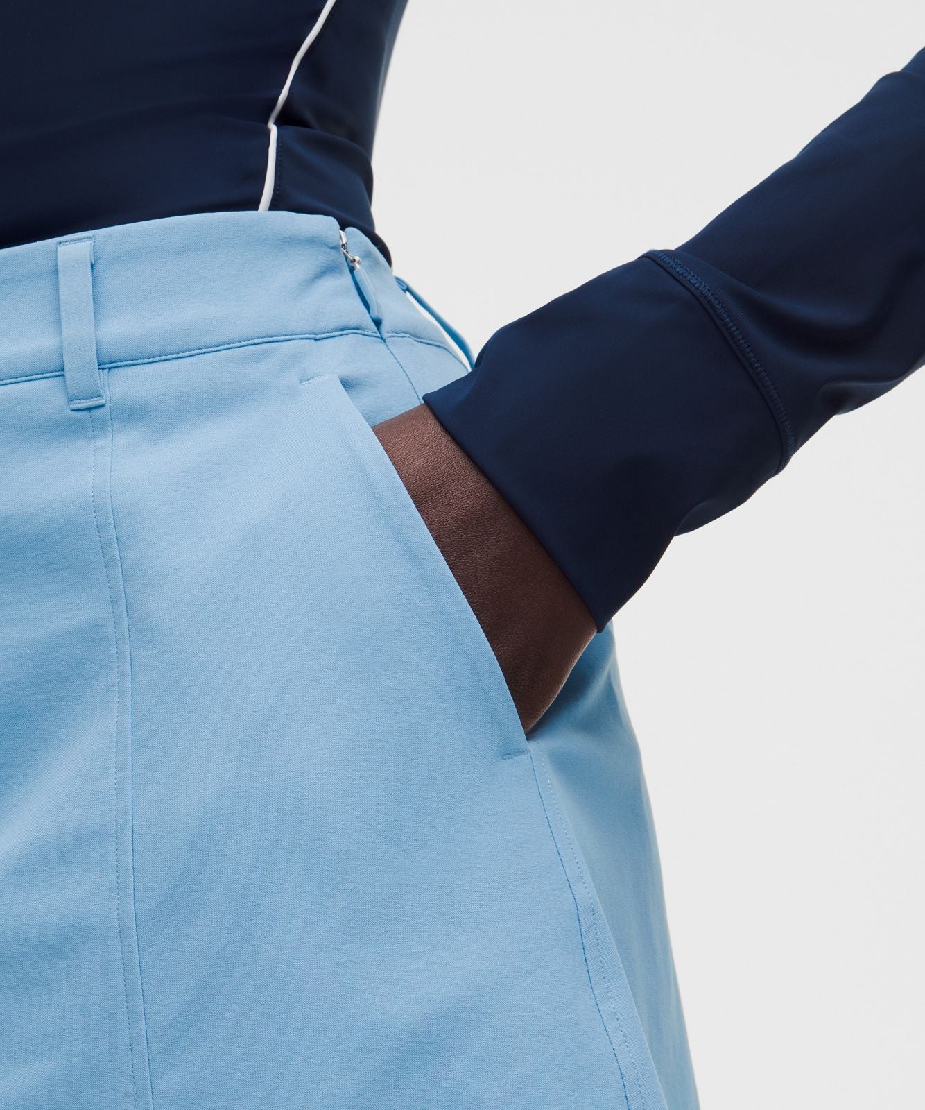 Stretch Twill Front Pleat Golf Skirt *Embroidered Logo Dreamy Blue