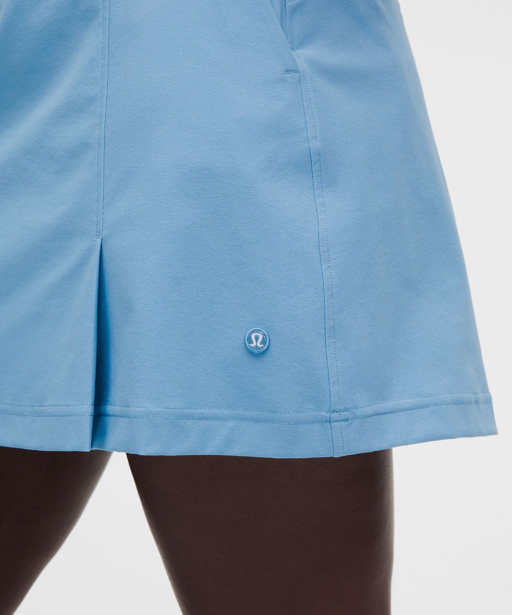 Stretch Twill Front Pleat Golf Skirt *Embroidered Logo Dreamy Blue