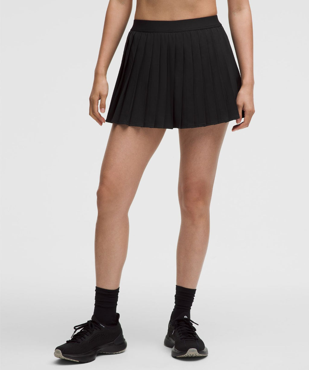 High-Rise Pleated Tennis Skirt Black