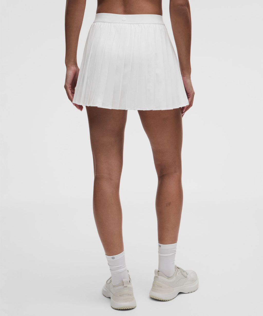 High-Rise Pleated Tennis Skirt White