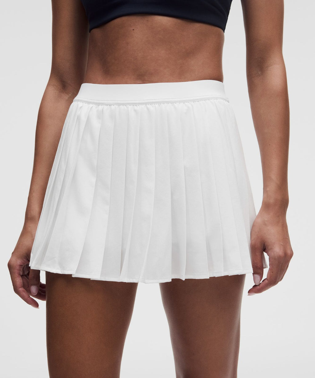 High-Rise Pleated Tennis Skirt White