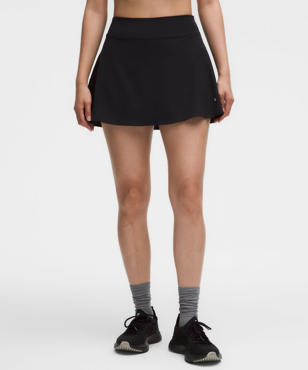 Lightweight High-Rise Tennis Skirt *Stitched Logo Black