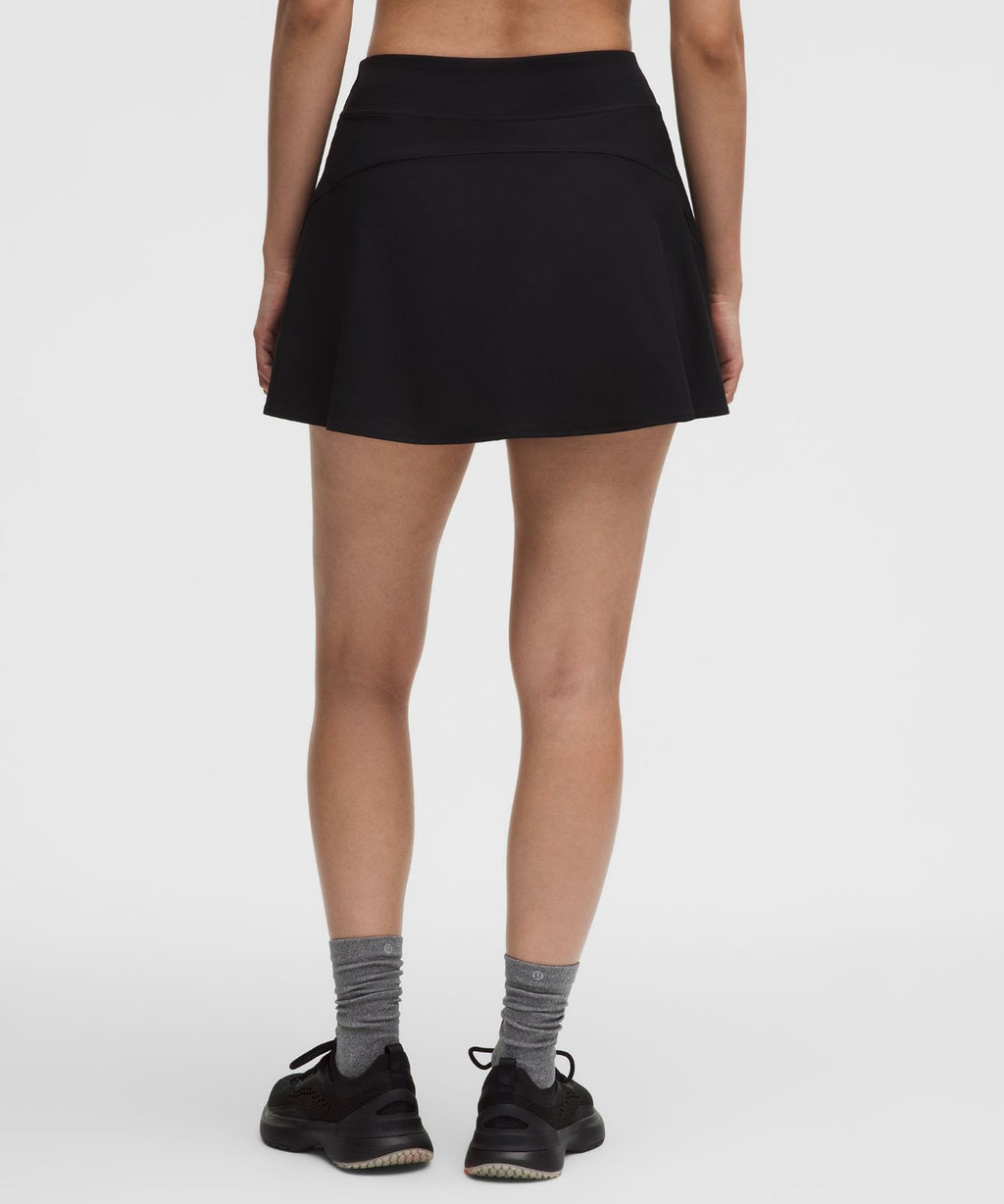 Lightweight High-Rise Tennis Skirt *Stitched Logo Black