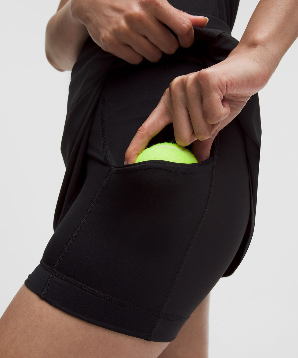 Lightweight High-Rise Tennis Skirt *Stitched Logo Black
