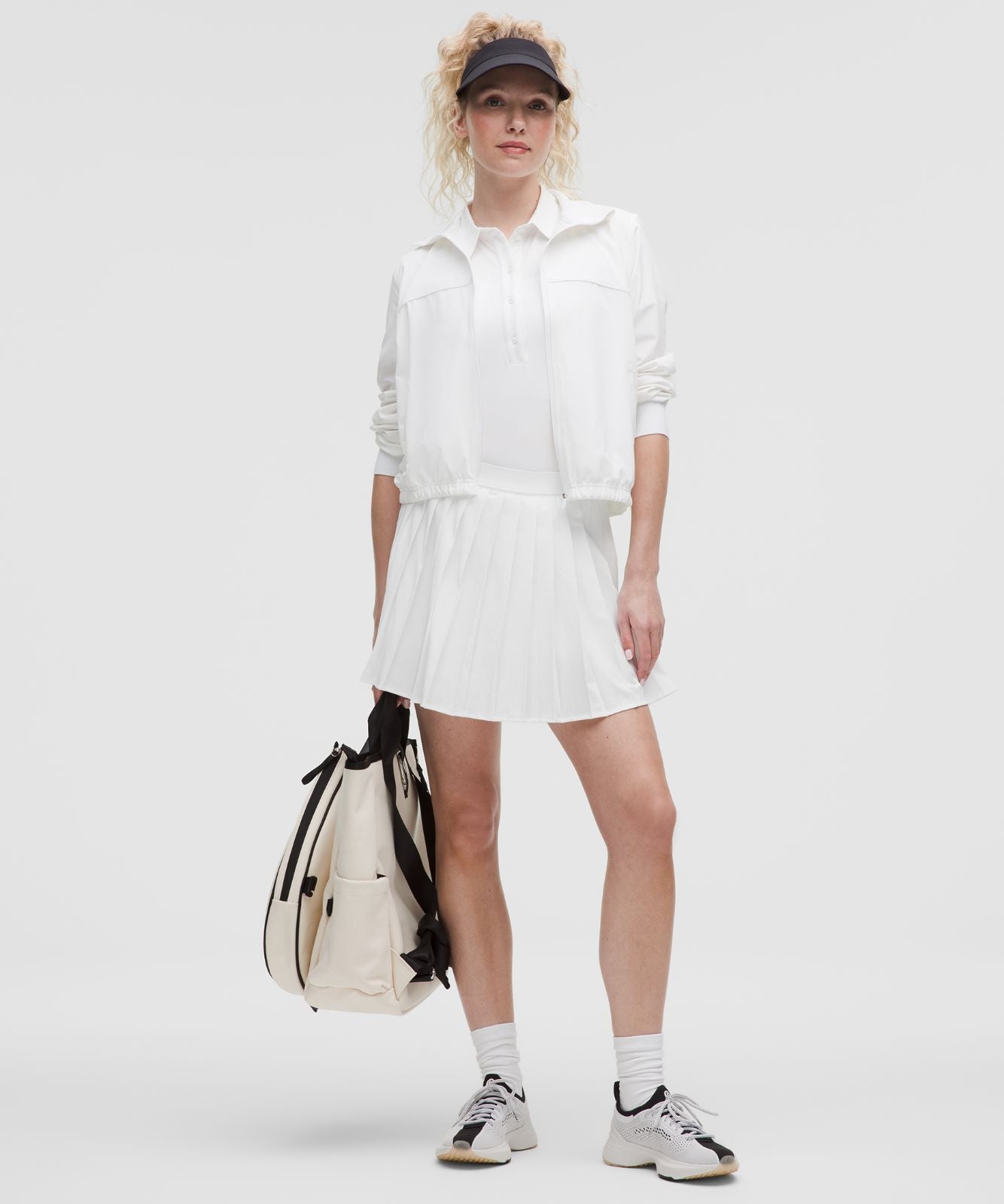 High-Rise Pleated Tennis Skirt *Long White