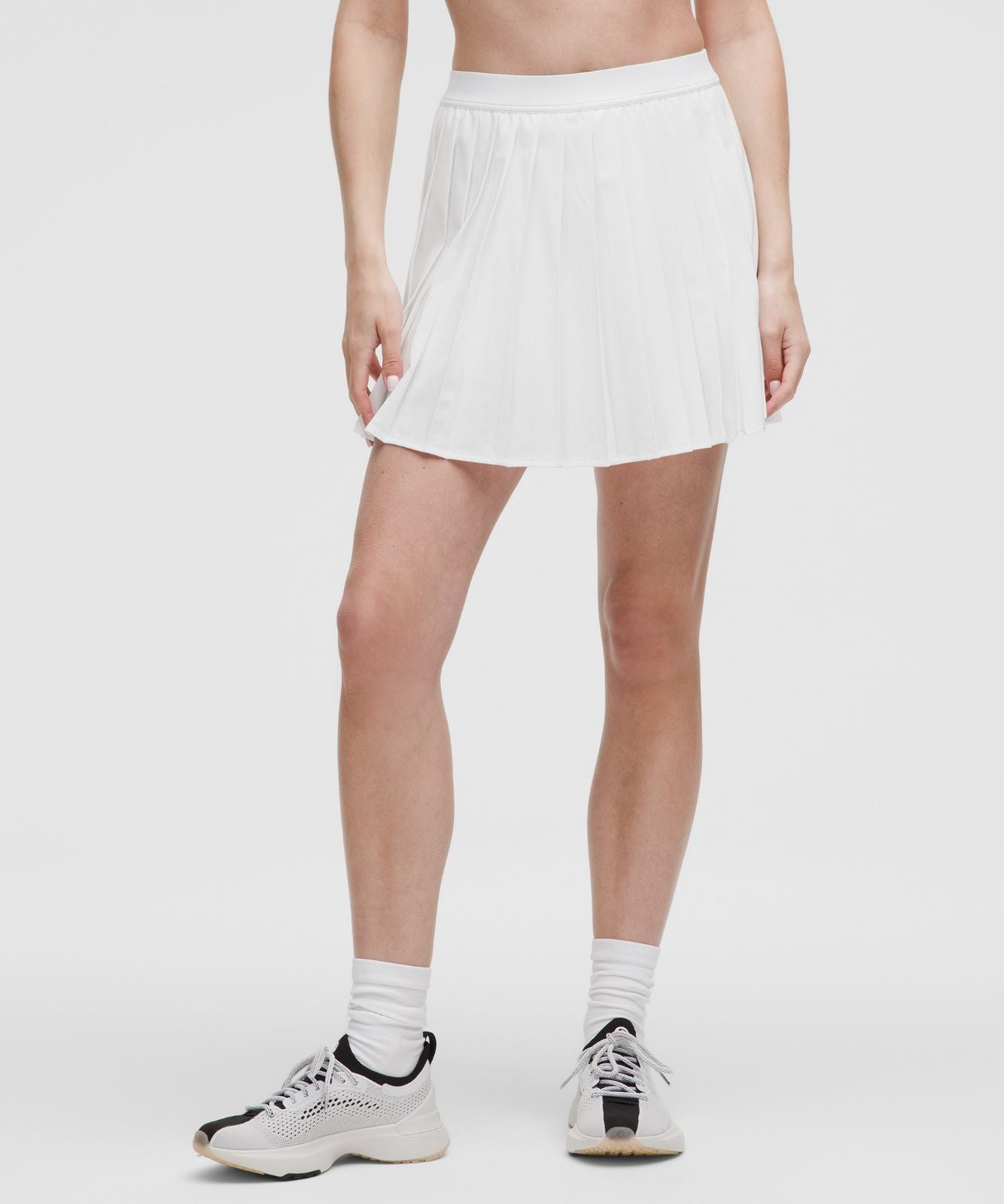 High-Rise Pleated Tennis Skirt *Long White