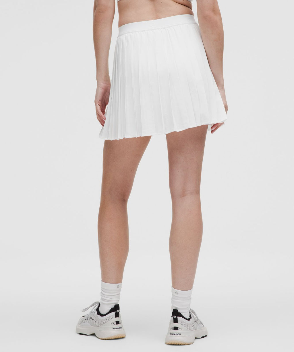 High-Rise Pleated Tennis Skirt *Long White