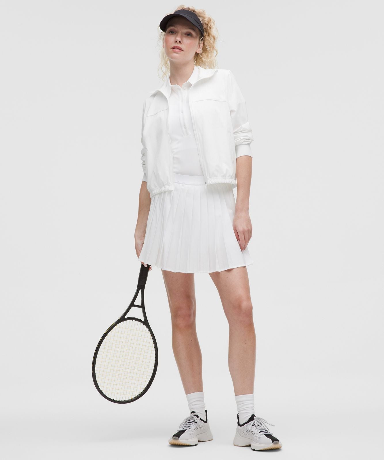 High-Rise Pleated Tennis Skirt *Long White