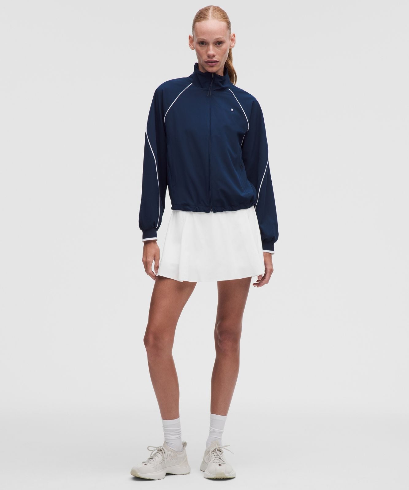 A-Line Side-Pleat Tennis Skirt White