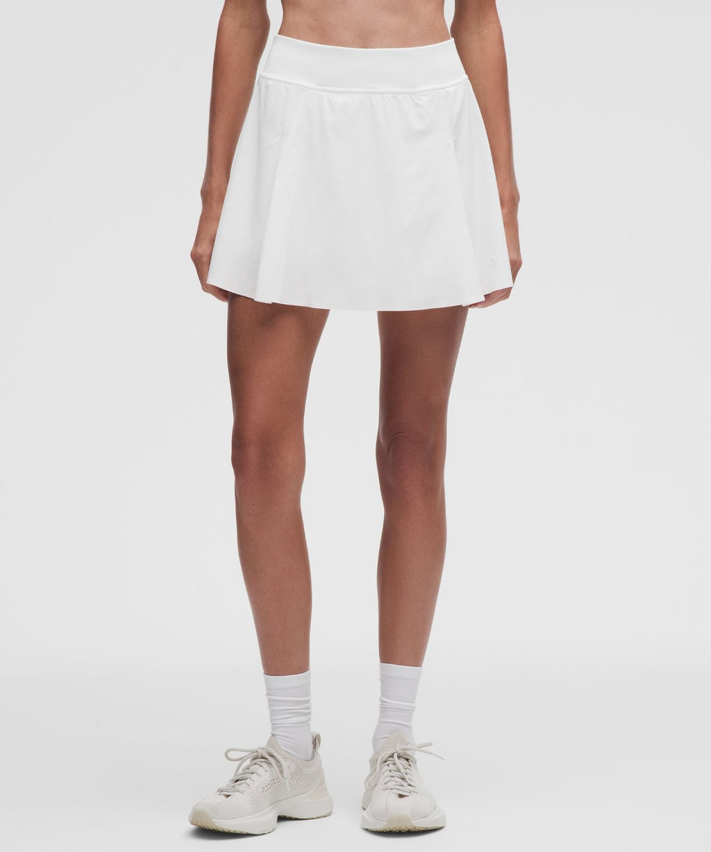 A-Line Side-Pleat Tennis Skirt White