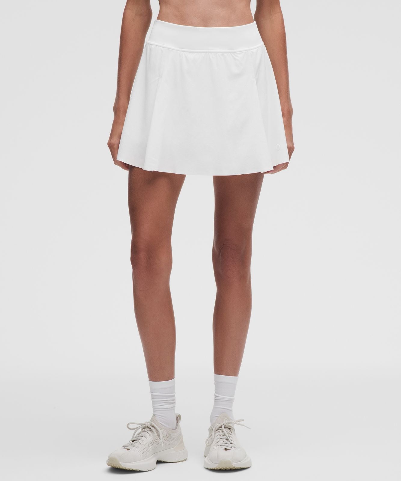 A-Line Side-Pleat Tennis Skirt White