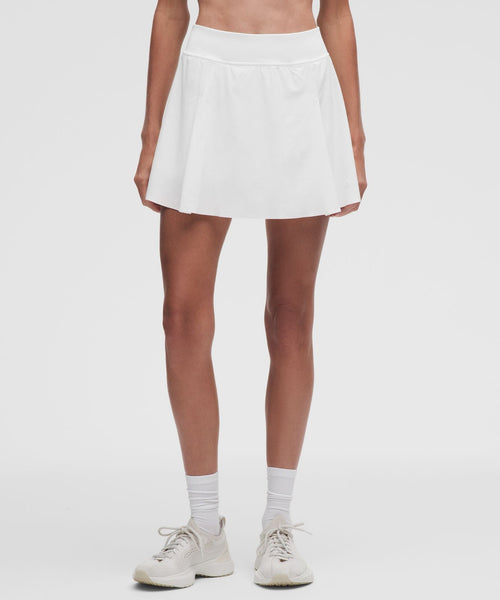 A-Line Side-Pleat Tennis Skirt White