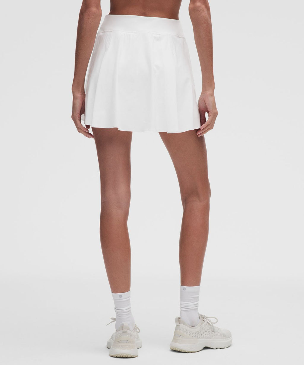 A-Line Side-Pleat Tennis Skirt White