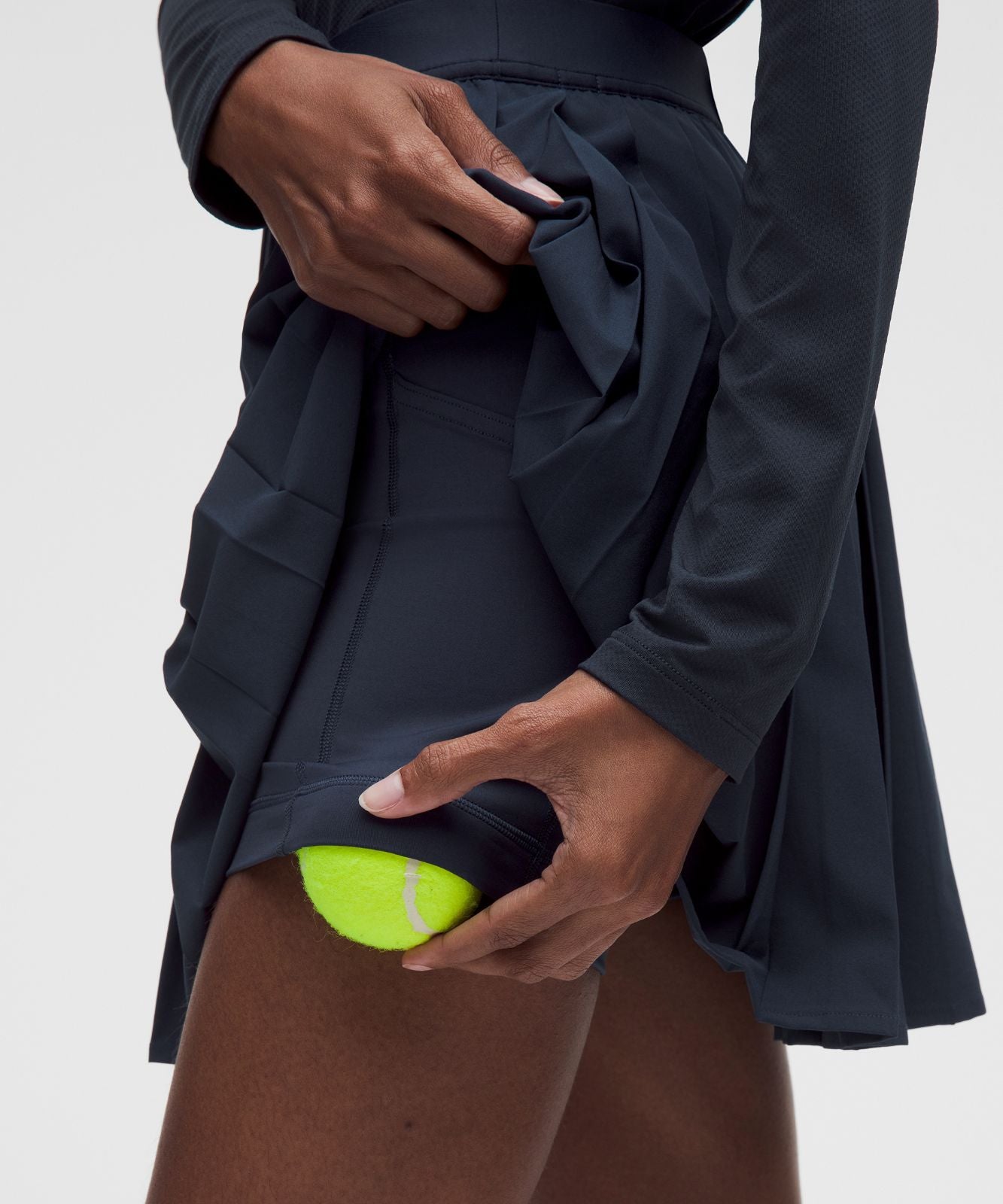 High-Rise Pleated Tennis Skirt *Long Club Blue