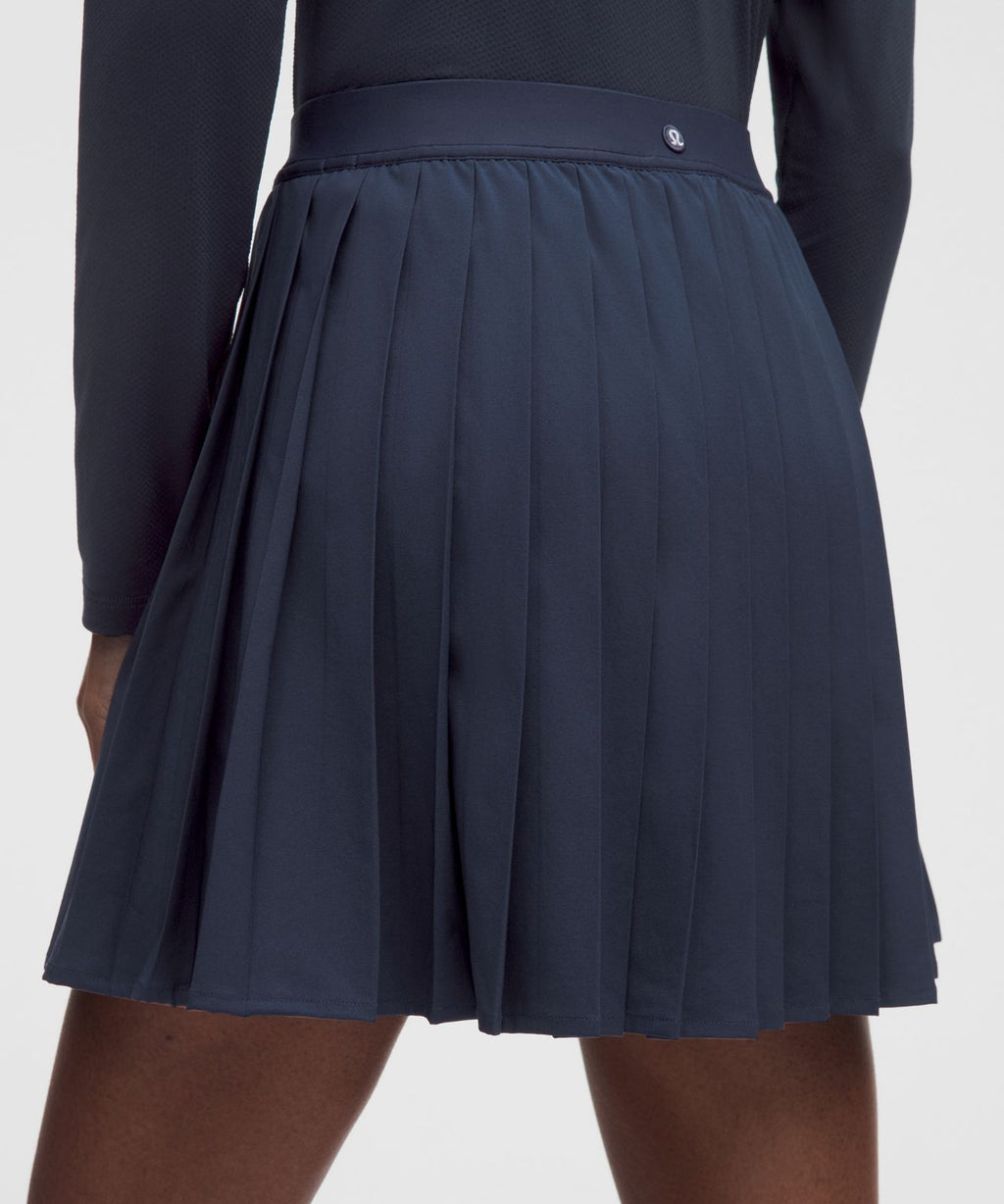 High-Rise Pleated Tennis Skirt *Long Club Blue