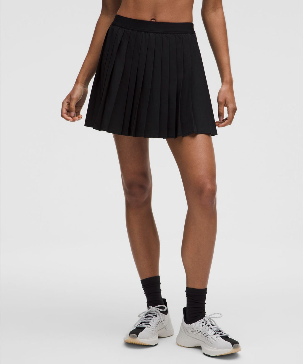 High-Rise Pleated Tennis Skirt *Long Black