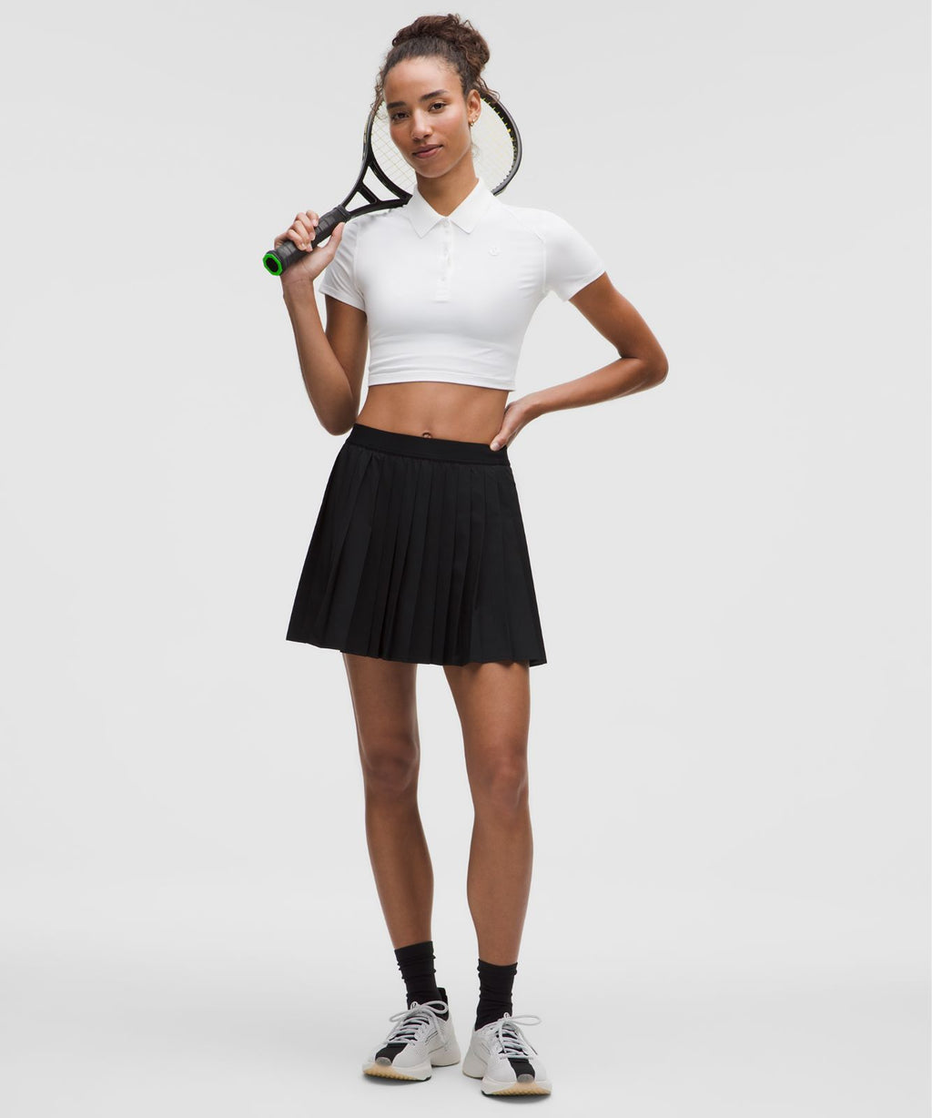 High-Rise Pleated Tennis Skirt *Long Black