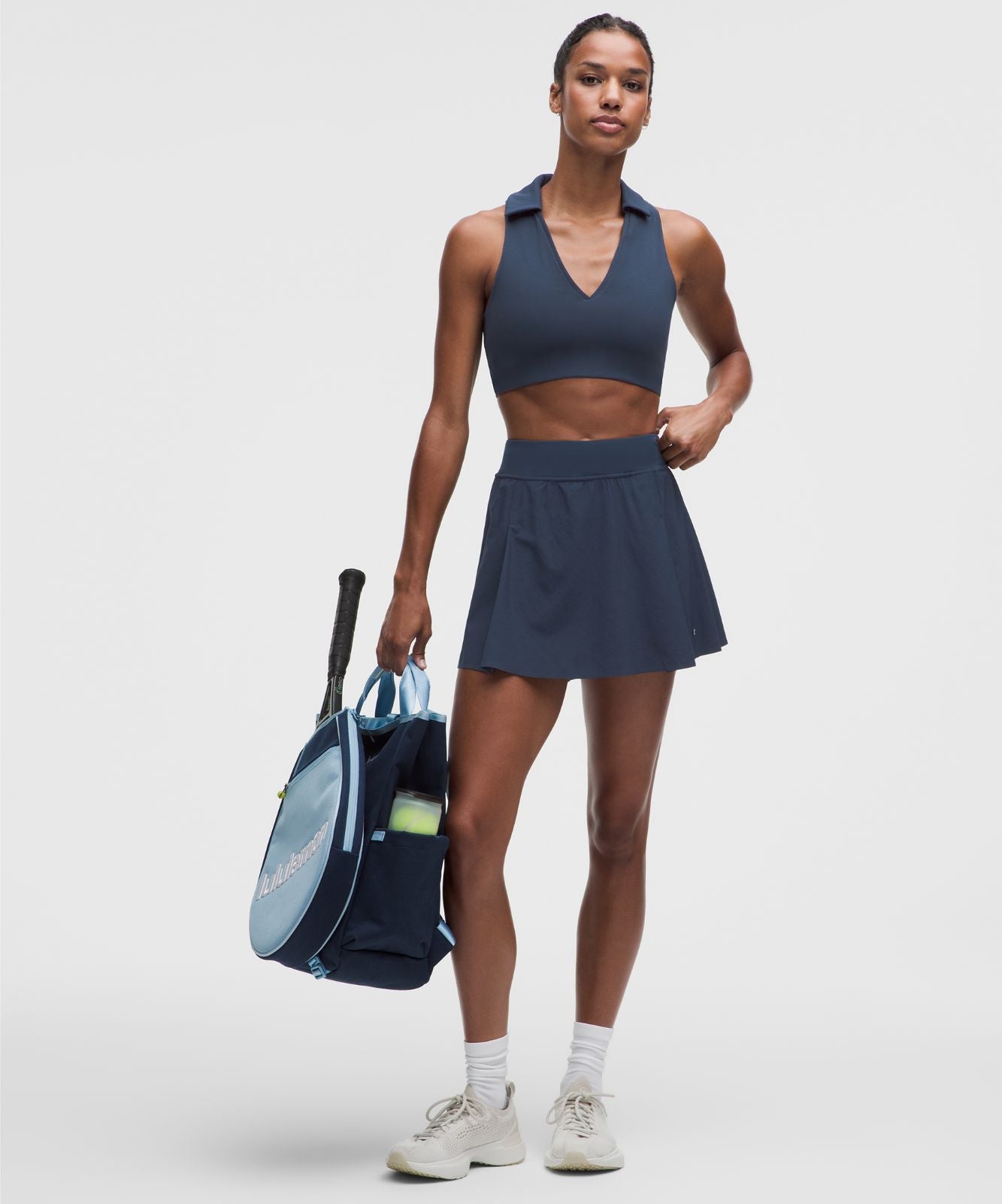 A-Line Side-Pleat Tennis Skirt Club Blue