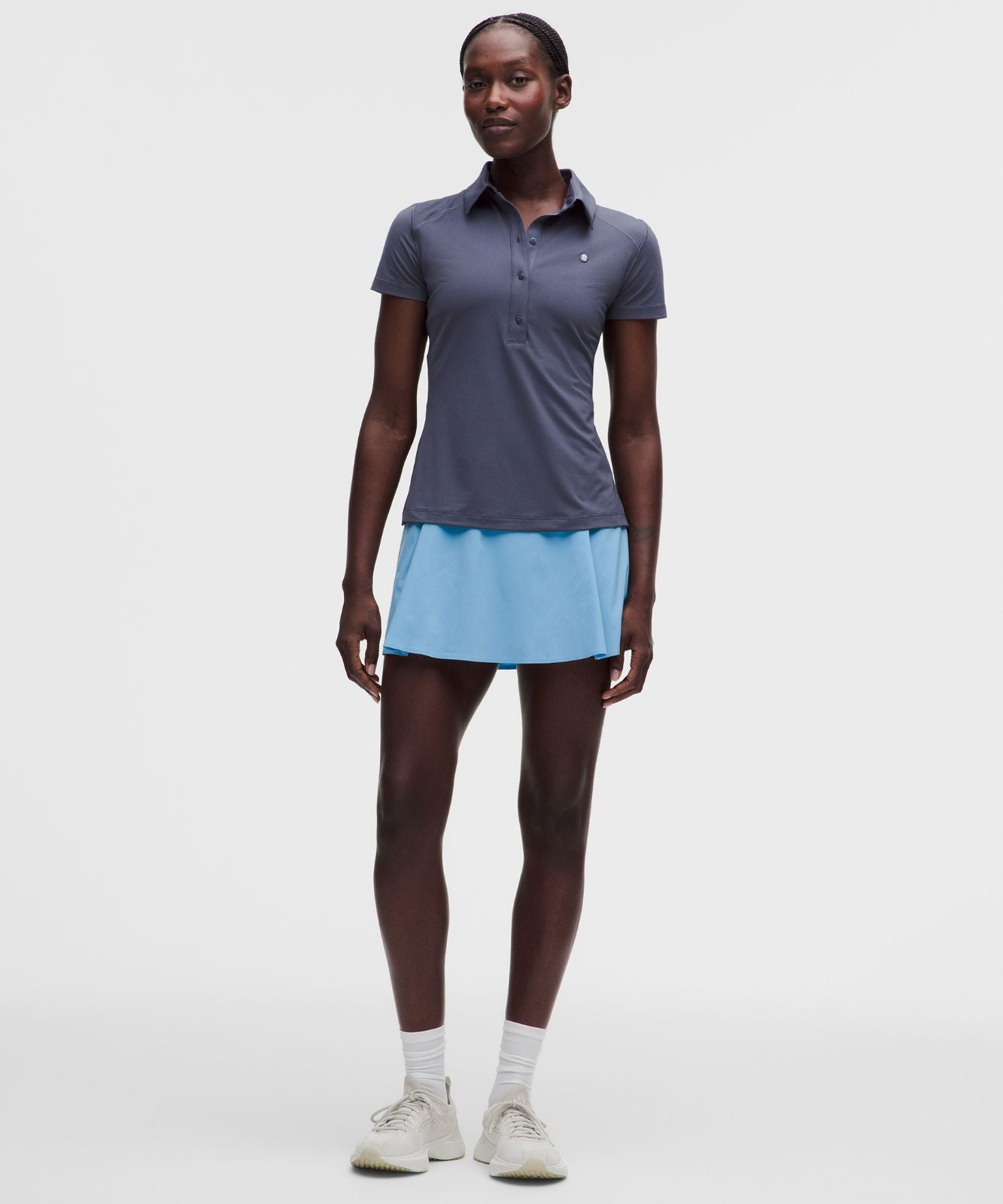 A-Line Side-Pleat Tennis Skirt Dreamy Blue