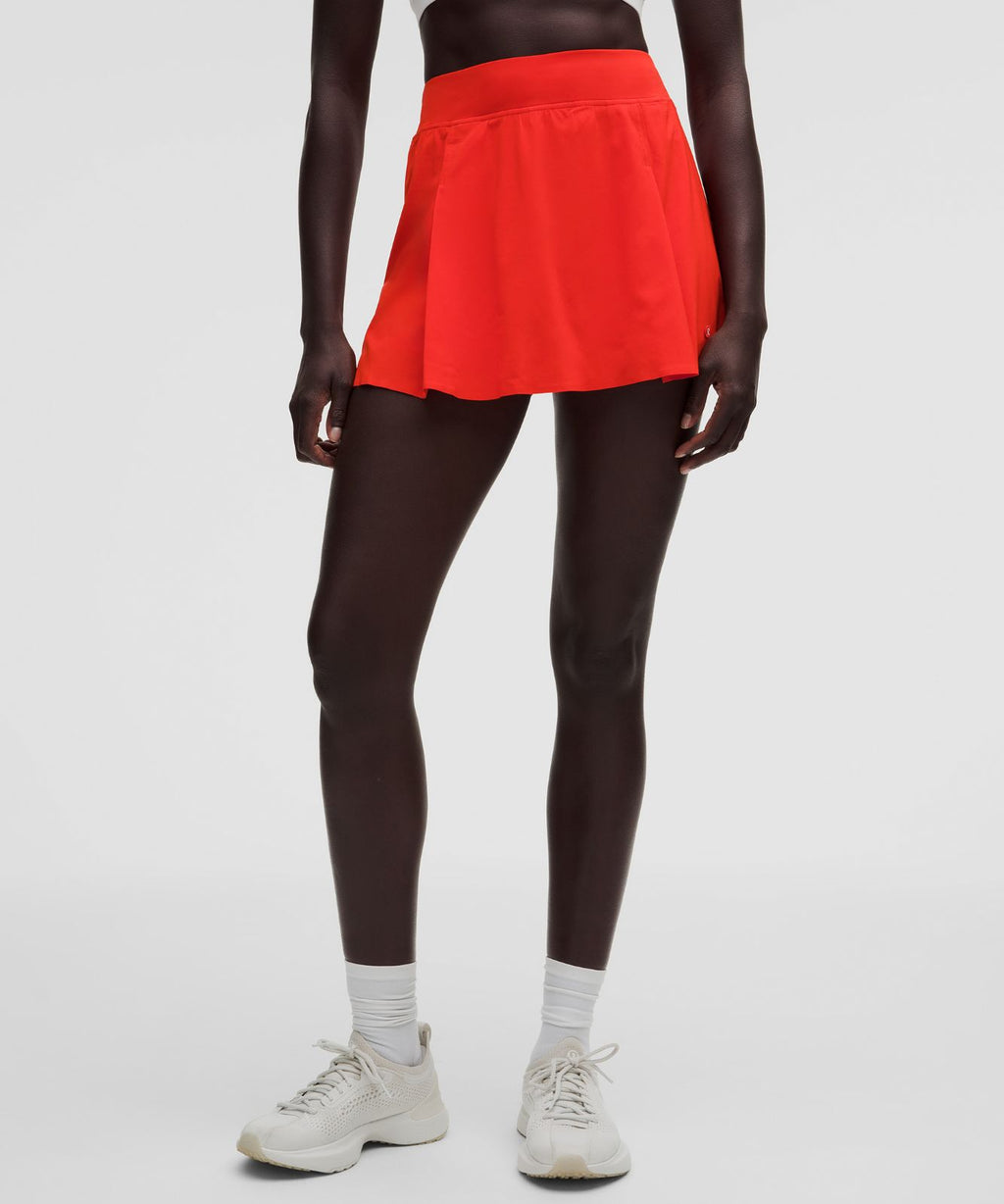 A-Line Side-Pleat Tennis Skirt Cherry Ember