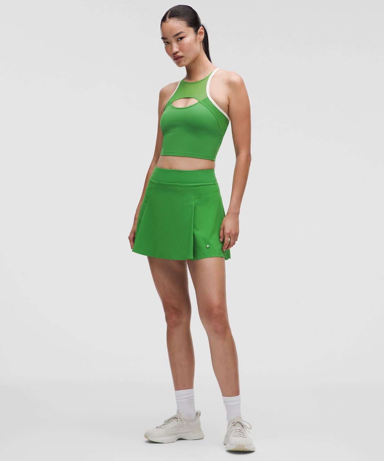 A-Line Side-Pleat Tennis Skirt Chameleon