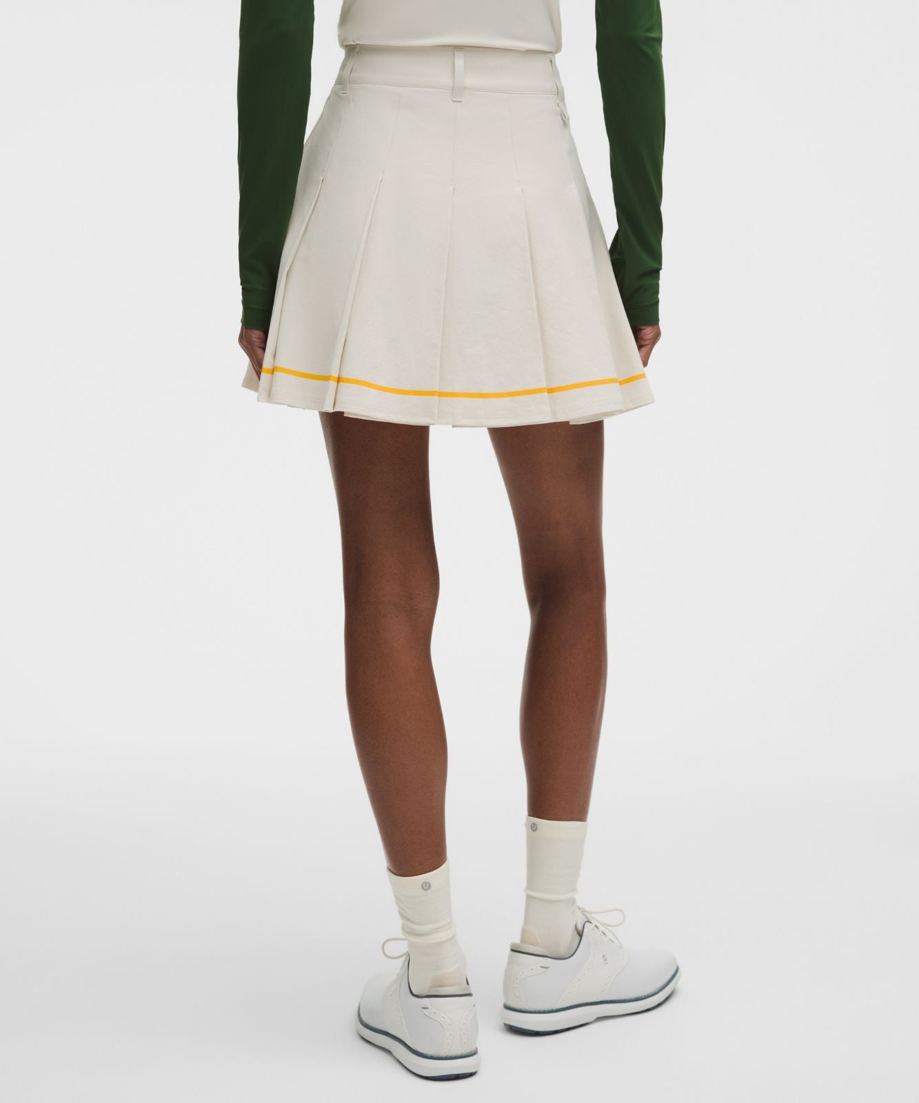 Box-Pleat High-Rise A-line Golf Skirt Light Ivory/Buttercup