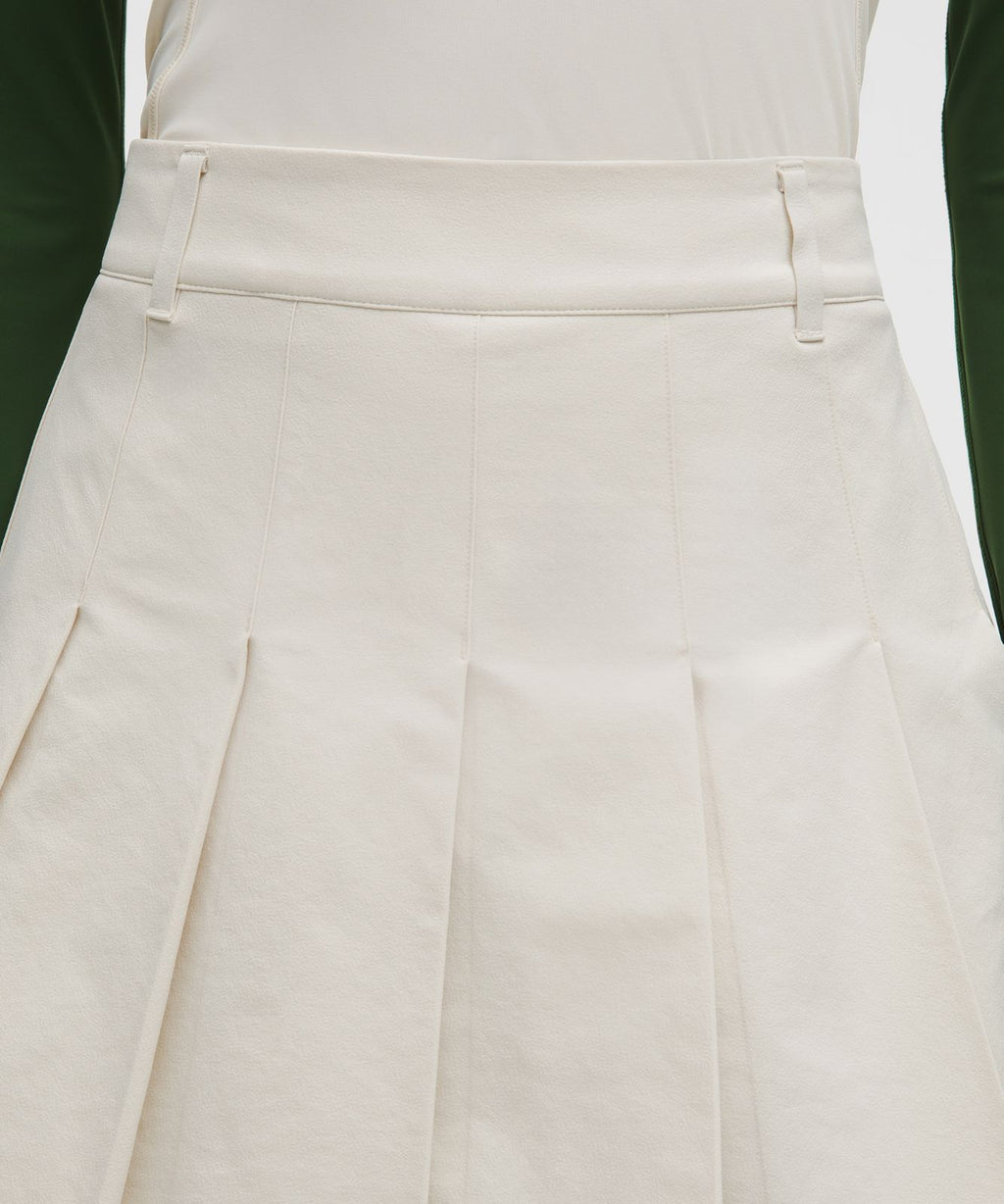 Box-Pleat High-Rise A-line Golf Skirt Light Ivory/Buttercup