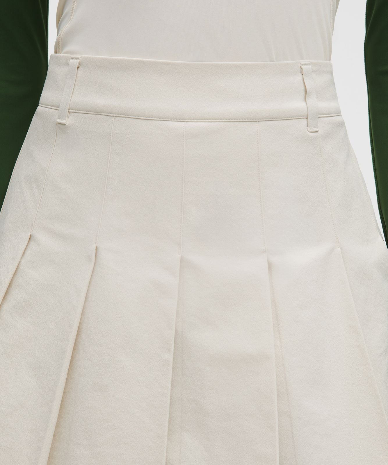 Box-Pleat High-Rise A-line Golf Skirt Light Ivory/Buttercup