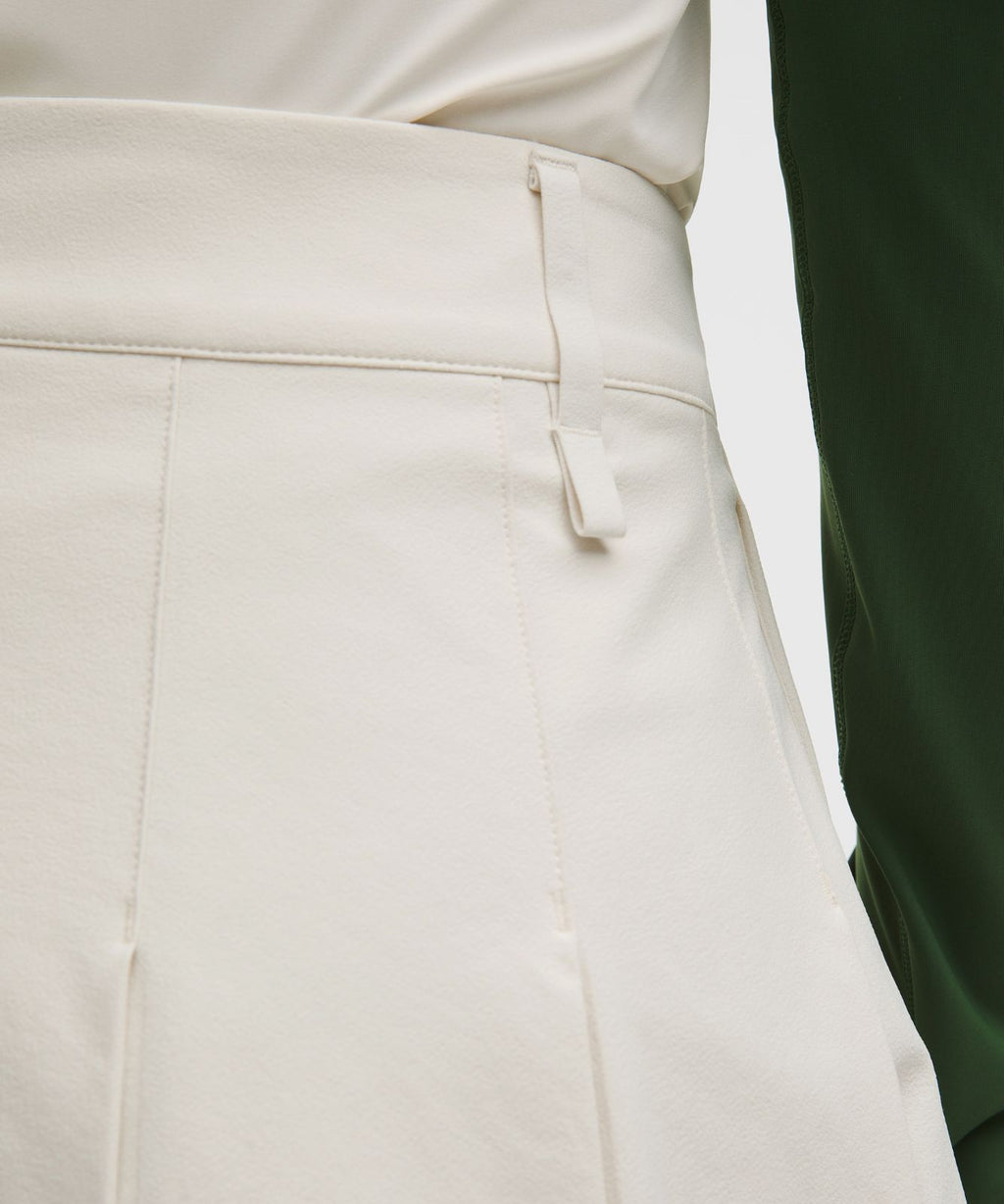 Box-Pleat High-Rise A-line Golf Skirt Light Ivory/Buttercup