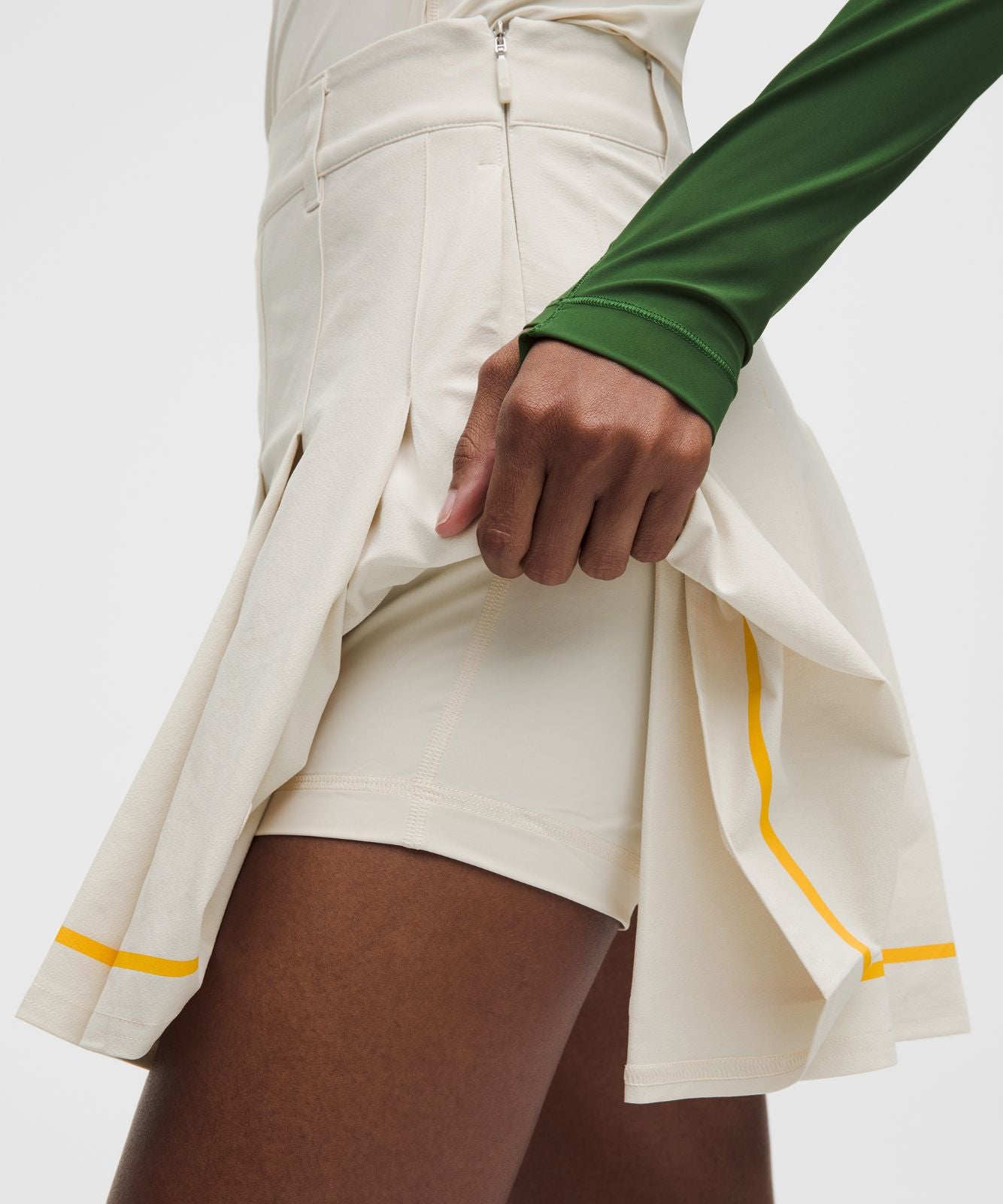 Box-Pleat High-Rise A-line Golf Skirt Light Ivory/Buttercup