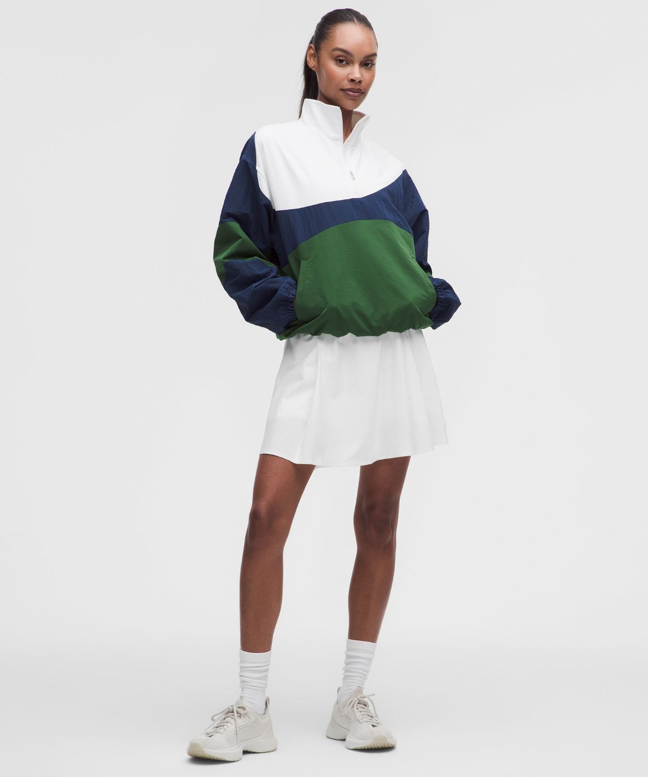A-Line Side-Pleat Tennis Skirt *Long White