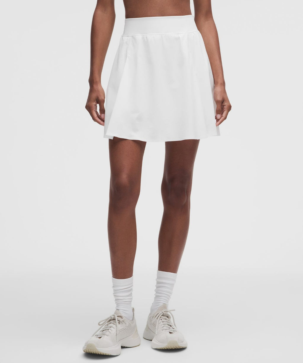 A-Line Side-Pleat Tennis Skirt *Long White