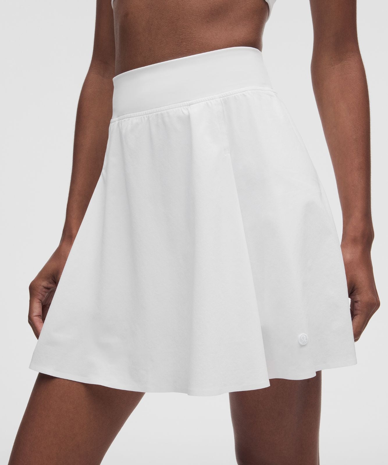 A-Line Side-Pleat Tennis Skirt *Long White