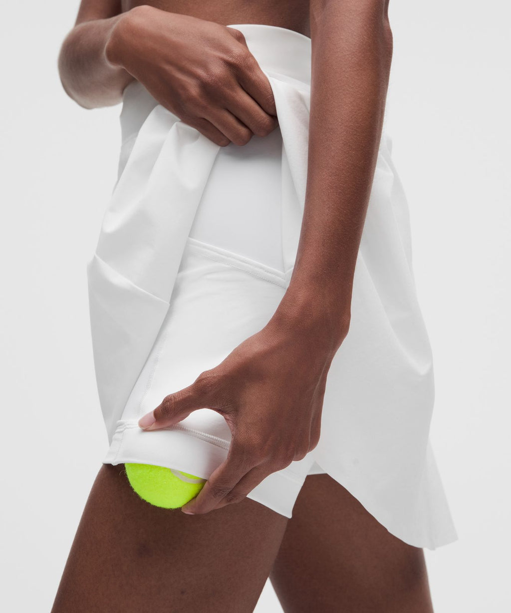 A-Line Side-Pleat Tennis Skirt *Long White
