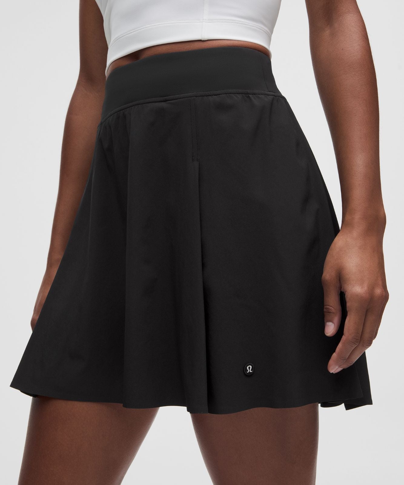A-Line Side-Pleat Tennis Skirt *Long Black