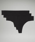 InvisiWear Mid-Rise Thong Underwear *3 Pack Black