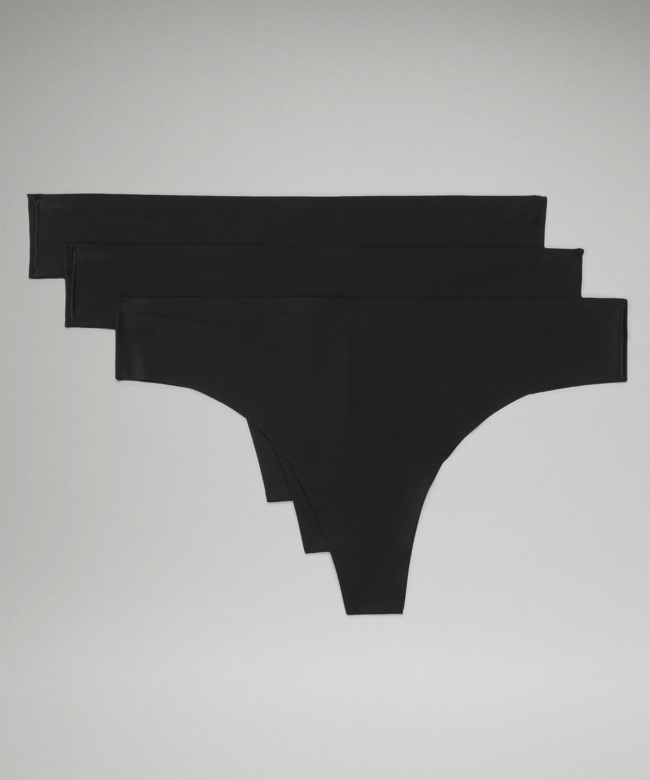 InvisiWear Mid-Rise Thong Underwear *3 Pack Black
