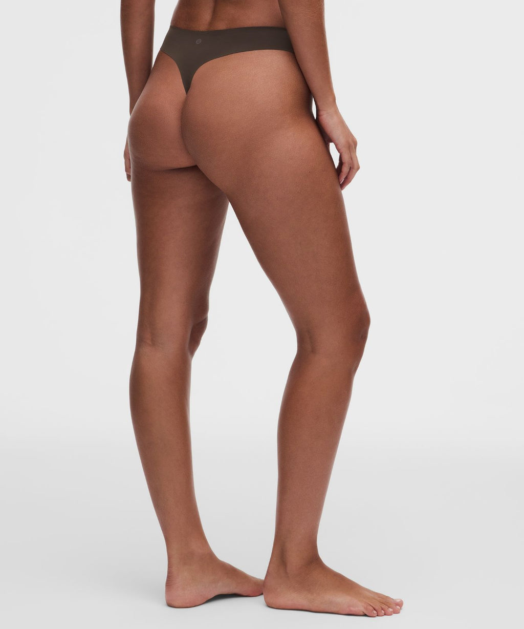 InvisiWear Mid-Rise Thong Underwear *3 Pack Mahogany Muse/Misty Shell/Pink Parade