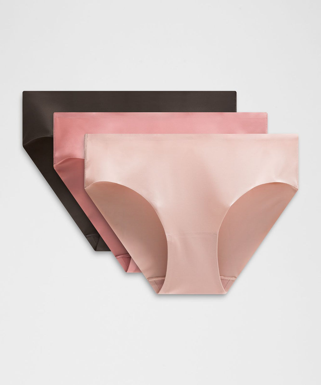 InvisiWear Mid-Rise Bikini Underwear *3 Pack Mahogany Muse/Misty Shell/Pink Parade