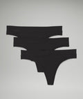 UnderEase Mid-Rise Thong Underwear *3 Pack Black